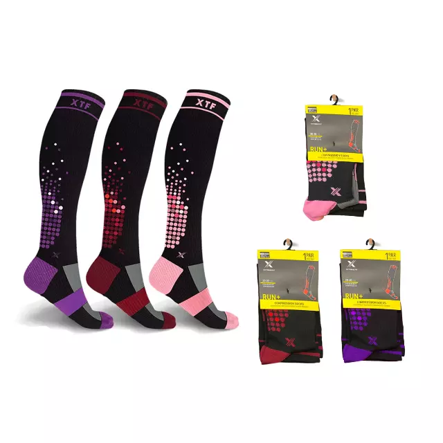 HIGH-INTENSITY WORKOUT COMPRESSION SOCKS - 3 ASST COLORS — Large/XL