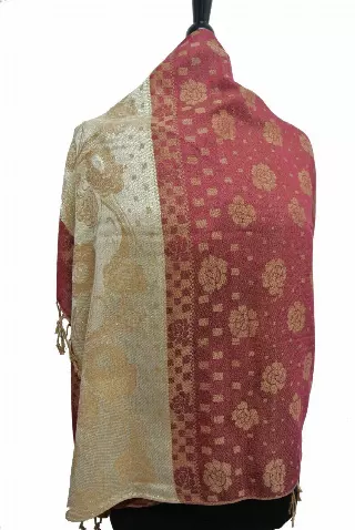 IN106 Pattern Pashmina — Red