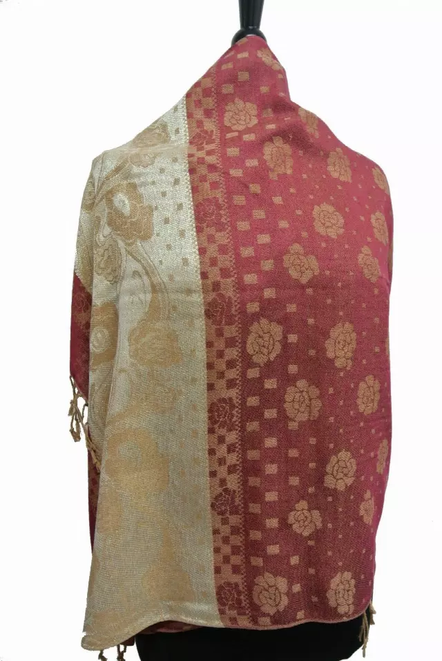 IN106 Pattern Pashmina — Red