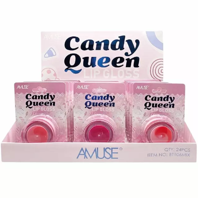 Amuse Candy Queen Lip Gloss - Wholesale Display 24 Units (BT106MIX)
