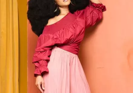 CHH-17068- Off-the-Shoulder Top with Ruffled Sleeves - One Size (12-PCS PRE-PACK)$13 Each — One Size (4-22) / Burgundy