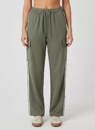 Women's Wide-Leg Cargo Pants #02 — Olive / S-M-L-XL
