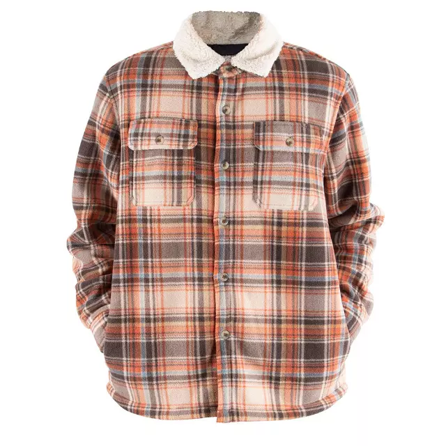 Men’s Plaid Heavy Weight Shacket Plus Size - Style #MFJ506X - $16.00/Unit - 12PCS/CS - PLEASE SEE DESCRIPTION — Brown Tan Plaid