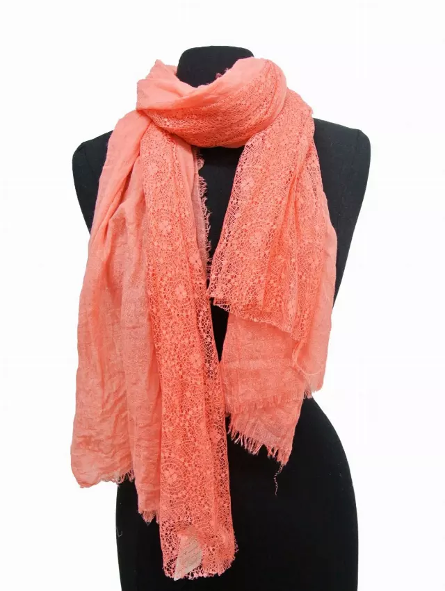 21509 Spring Lace Scarf — Coral