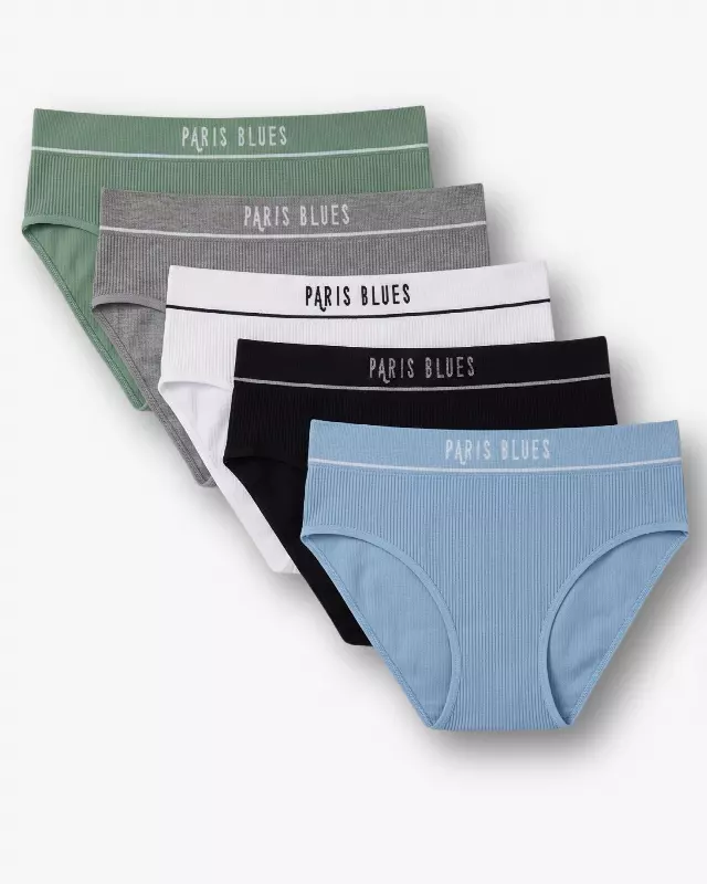 Avery Bikini Plus 5-Pack Panties — Baby Blue / 2X