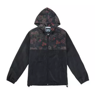 Men's Water-Resistant Lightweight Hooded Windbreaker - Black