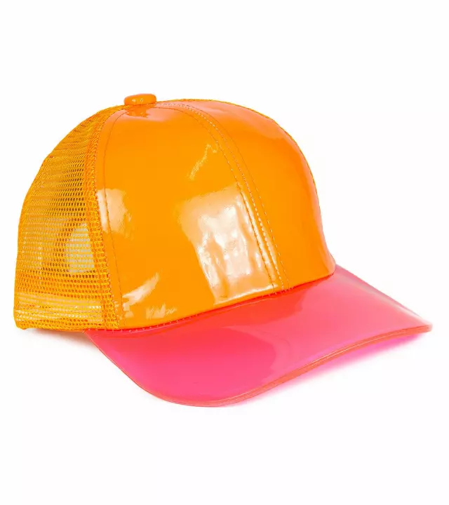 Magid Patent Acrylic Brim Baseball Cap — ORANGE