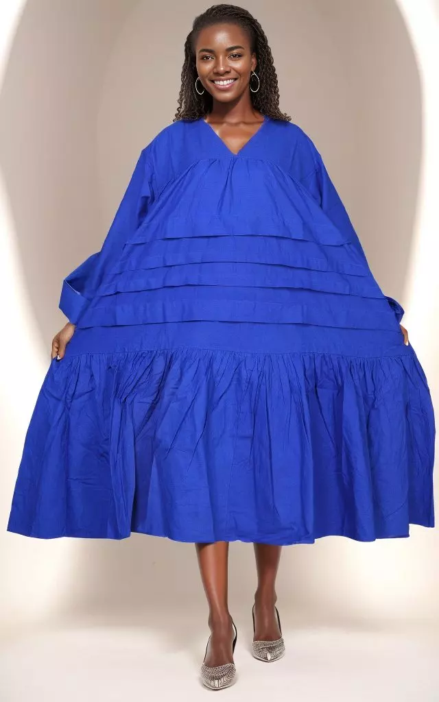 7580S - ON SALE!!! Solid Color Tunic Dress (3 PCS PRE-PACK) - $15.00 EACH — One Size (4 - 24) / Blue