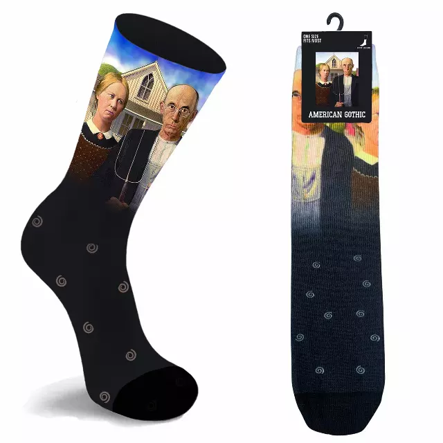Funky Art Socks – Famous Painting Design (Unisex) — American Gothic