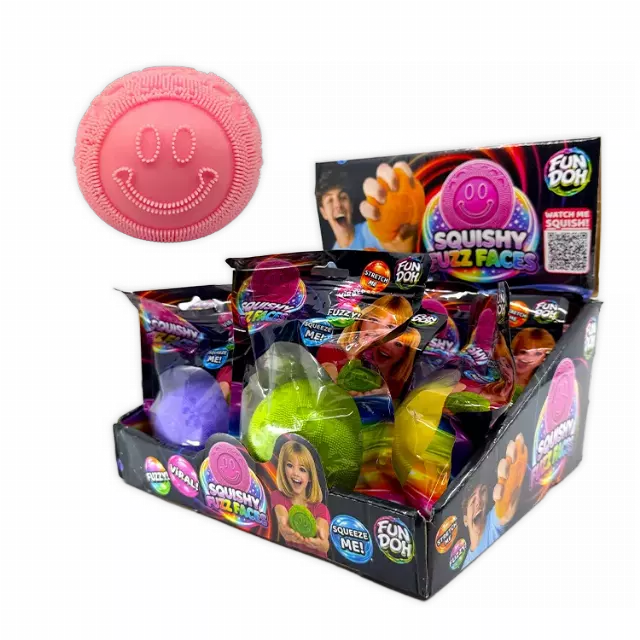 Fun Doh™ Fuzzy Face Squishy Slow-Release Ball Toy - 12 Pieces Per Retail Ready Display 26862