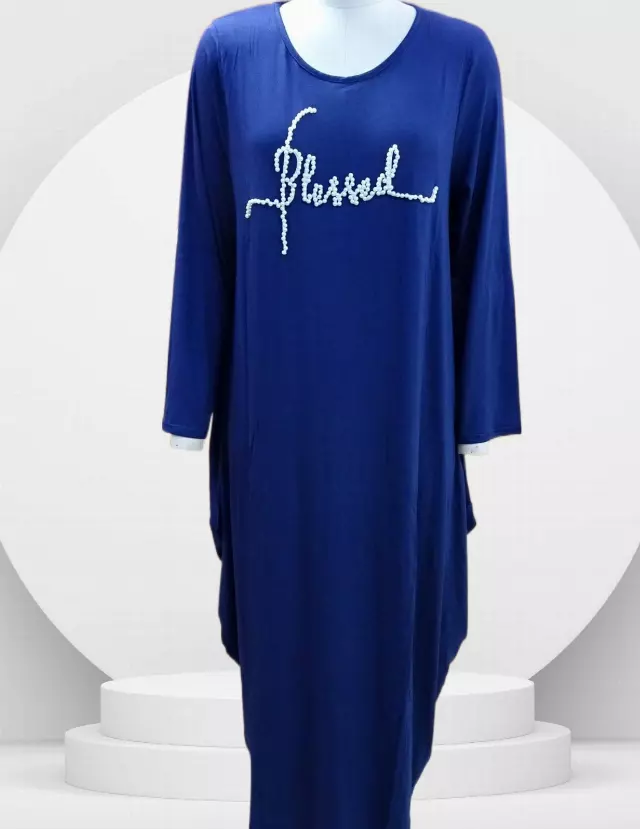 23053LS- "Blessed" Dress with Pearls - One Size (6-PCS PRE-PACK- 6 Assorted Colors) ($22.00 Each)
