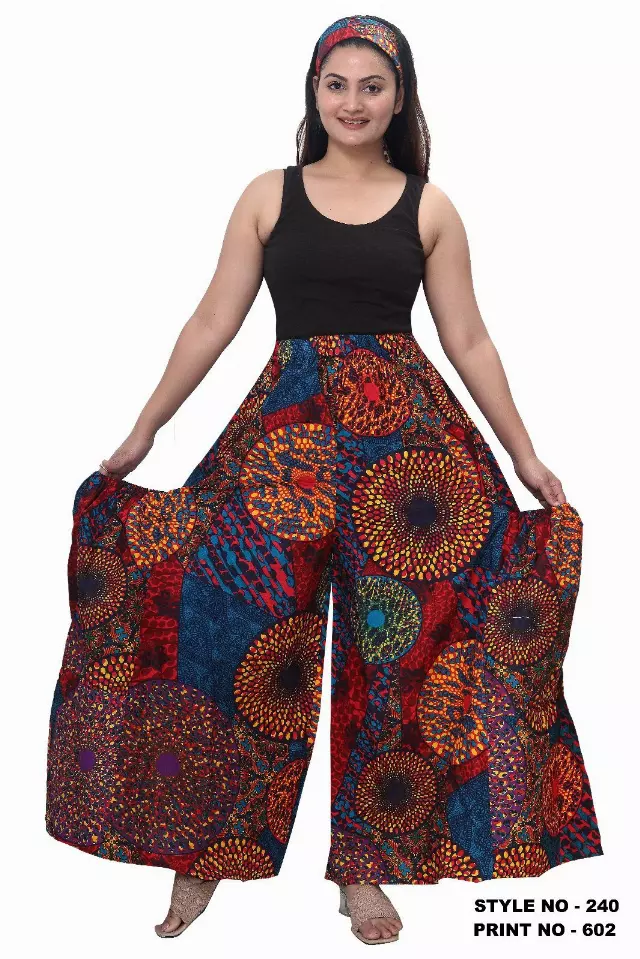 240 - NEW PRINT ALERT!! Ankara Palazzo Pants With Big Side Pockets (3 PCS PRE-PACK) - $20.00 Each — One Size (4 - 24) / Print-602