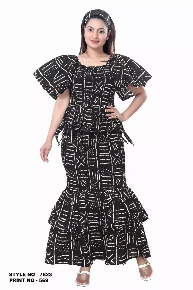 7823 Authentic African Print Dress - $28.00 Each (3 pcs per pack) — Free Size / Print-569
