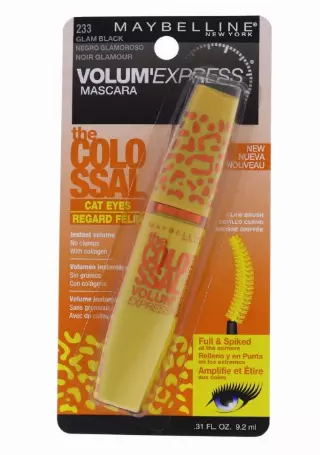 Maybelline New York Volume Express Colossal Cat Eyes Washable Mascara, Glam Black, 0.31 Fl Oz