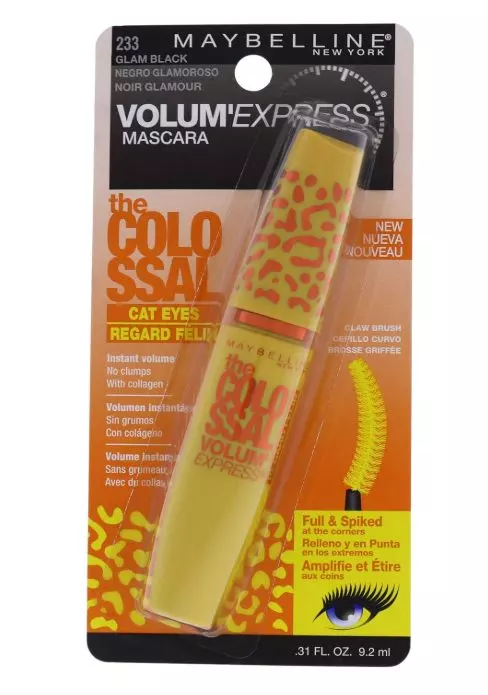 Maybelline New York Volume Express Colossal Cat Eyes Washable Mascara, Glam Black, 0.31 Fl Oz