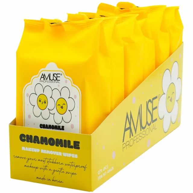Amuse Makeup Remover Wipes Chamomile - Wholesale Display 6 Units (AM626)