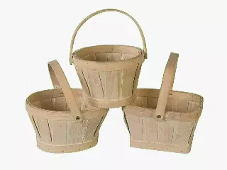 MS1161WW – 3 asst. shape 6”-7” white wash woodchip w/Liner-“each” Min 12 pcs – Case 24 pcs