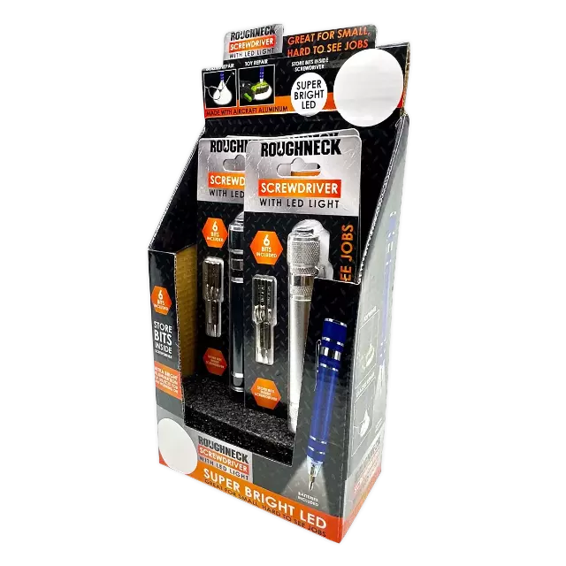 Screwdriver with LED Light - 4 Pieces Per Retail Ready Display 41667