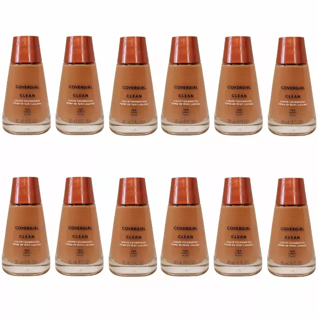 Covergirl Clean Liquid Foundation #165 Tawny - Wholesale 12 Units (COV165)