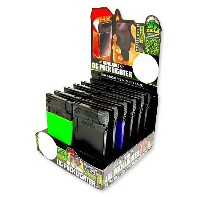 Cigarette Pack Thin Lighter - 12 Pieces Per Retail Ready Display 23483