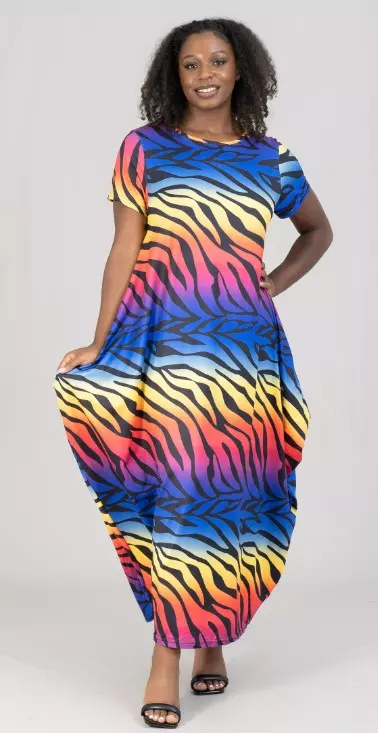 22022 Multi Color Animal Print Maxi Dress - One Size (3-PCS PRE-PACK) ($20.00 Each)