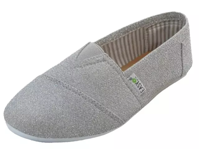 S308L - Women's "Easy USA" Slip-on Casual Canvas Shoes — Silver (S308L-S) / 5-10 Assorted