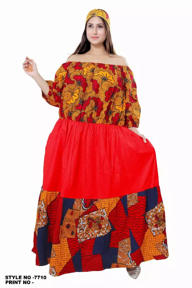 7710 - KillerSALE!!! - Three Tiered Off Shoulder Elastic Waist Dress (3/pk) - Free Size - $10 Each — Concept CI