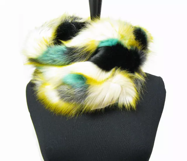 16705 Colorful Faux Fur Winter Infinity Scarf