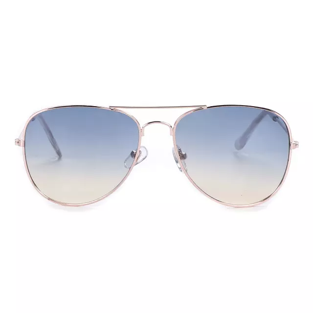Unisex Double-Bridge Aviators with Pastel Ocean Tint Lenses with Slim Temples J0894-Ocean
