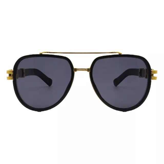 Double Bridge Teardrop Aviators with Ornate Metal Bars and Textured Side Arms P11130