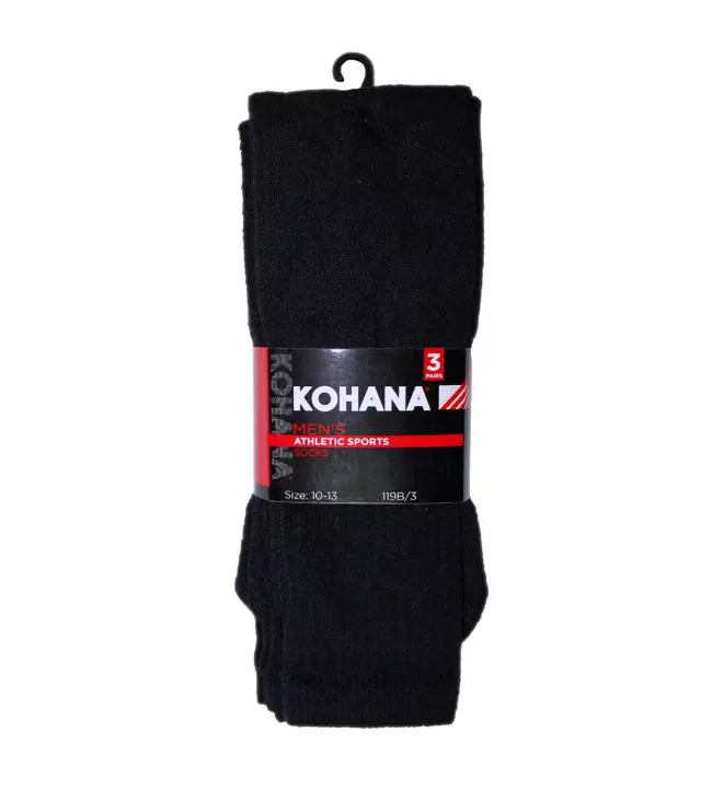 Socks - 10-13 Black Tube Socks - 119B-3