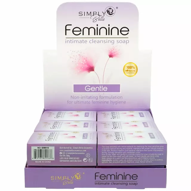 Simply Bella Feminine Intimate Cleansing Soap - Wholesale Display 12 Units (SIM010)