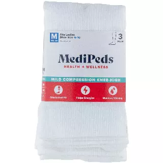 #6-MP-1724881 Women’s MediPeds Mild Compression Knee High Socks(size 6-10) – $1.50 per pack (12 Packs)