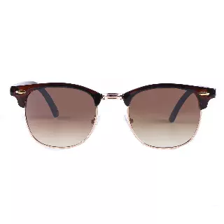 Timeless Square Browline-Style Sunglasses with Thin Polished Temples P1947