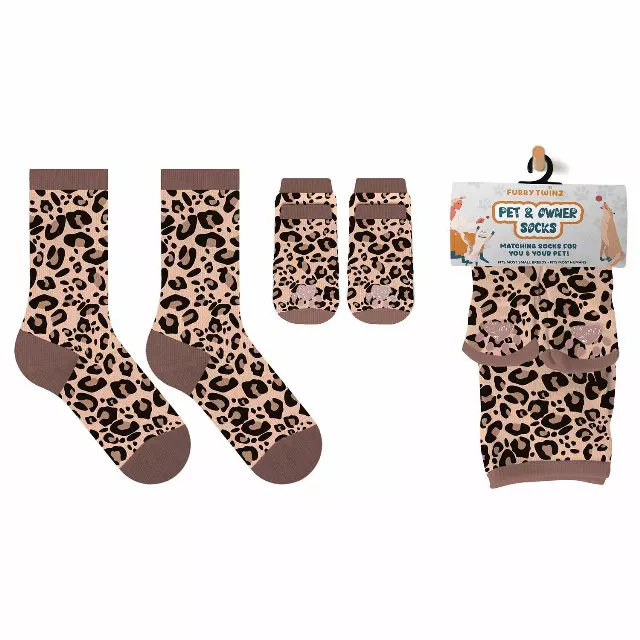 Christmas 2025 Matching Pet & Human Fun Socks - Leopard