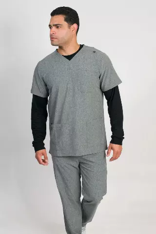 Orion | Men's 4-Pocket Top Rib Knit Cuff Jogger Set — Heather Graphite / 3XL