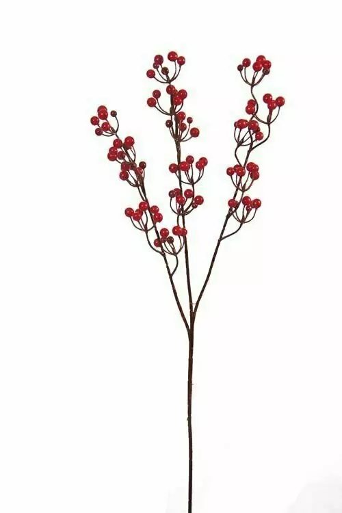 PLX3998RD – 23” Red plastic berry spray x3 stems (ea)- Min 6 pcs- Case Pk 180