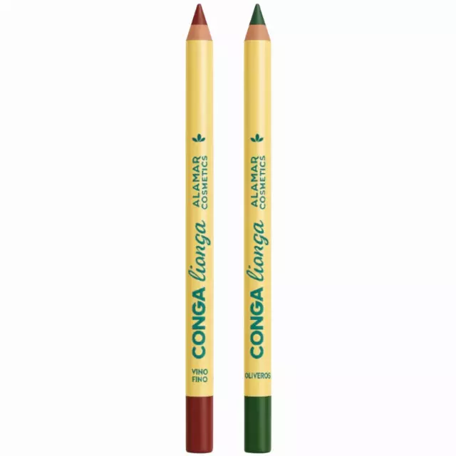 Alamar Conga Eyeliner Duo Burgundy & Green - Wholesale 24 Units (ALA#06)
