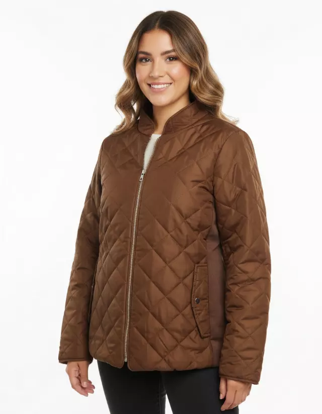 Ladies Jacket with Sherpa Lining — Brown / S-M-L-XL