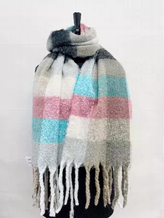 BF159 Multi Color Plaid Pattern Winter Scarf — Tq