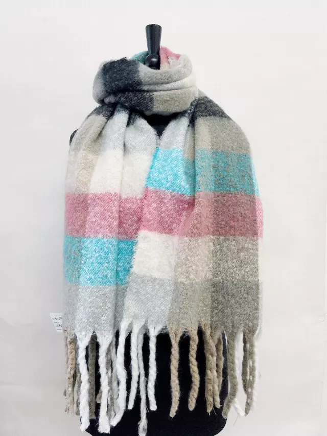 BF159 Multi Color Plaid Pattern Winter Scarf — Tq
