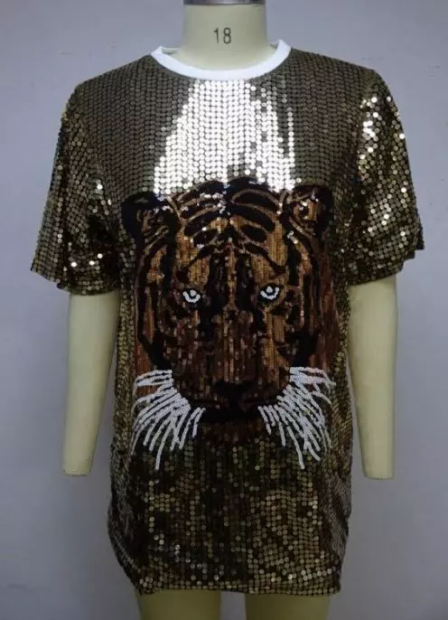 19018...1904- Sequin Jerseys (3 PCS PRE-PACK) - $25.00 Each — One Size (4 - 22) / Gold Tiger