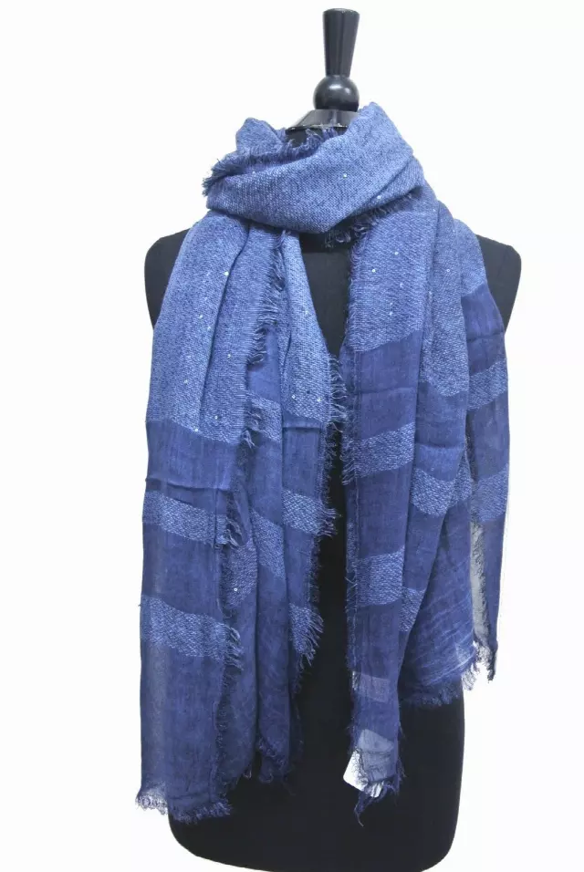 IN303B Stripes Scarf — Navy