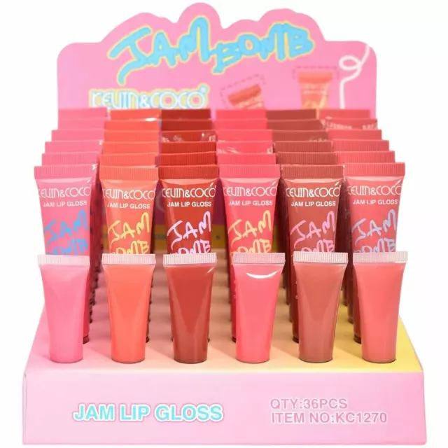 Kevin & Coco Jam Bomb Lip Gloss - Wholesale Display 36 Units (KC1270)