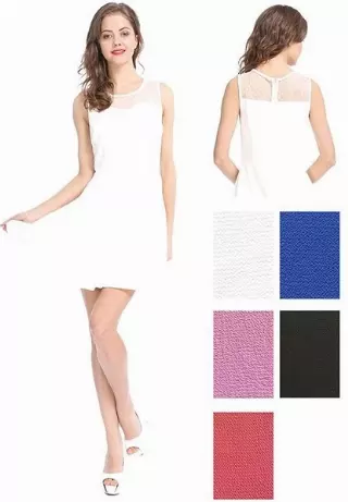 #575-3614 Mesh Top Flared Short Dress – S-XL – $6.50 each (12 Pieces)