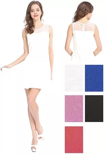 #575-3614 Mesh Top Flared Short Dress – S-XL – $6.50 each (12 Pieces)
