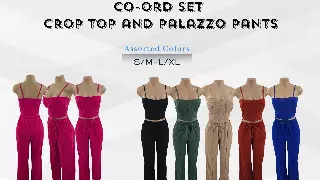 ChicaLuv Wholesale - 2-Piece Active Set – Crop Top & Jogger Pants Performance Co-Ord