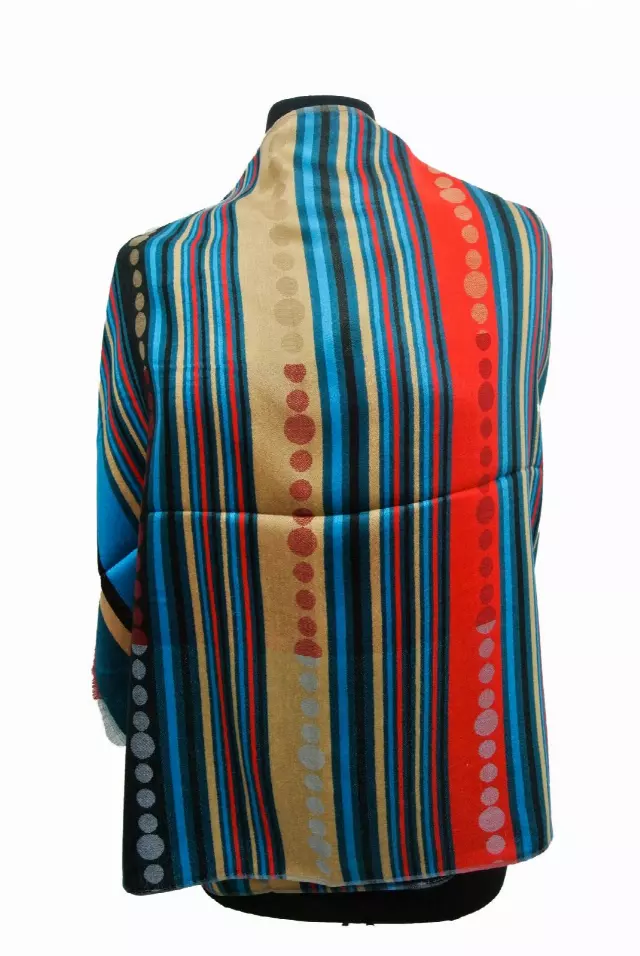 21109 Stripe Pattern Pashmina — Teal