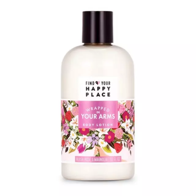 WHOLESALE FIND YOUR HAPPY PLACE WRAPPED IN YOUR ARMS BODY LOTION 10 OZ - BLUSH ROSE & MAGNOLIA - 48 PIECE LOT