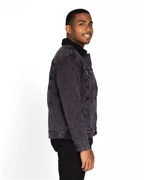 #752-372J Threadfast Apparel Sherpa Lined Denim Jacket – $11.90 each (12 Pieces)